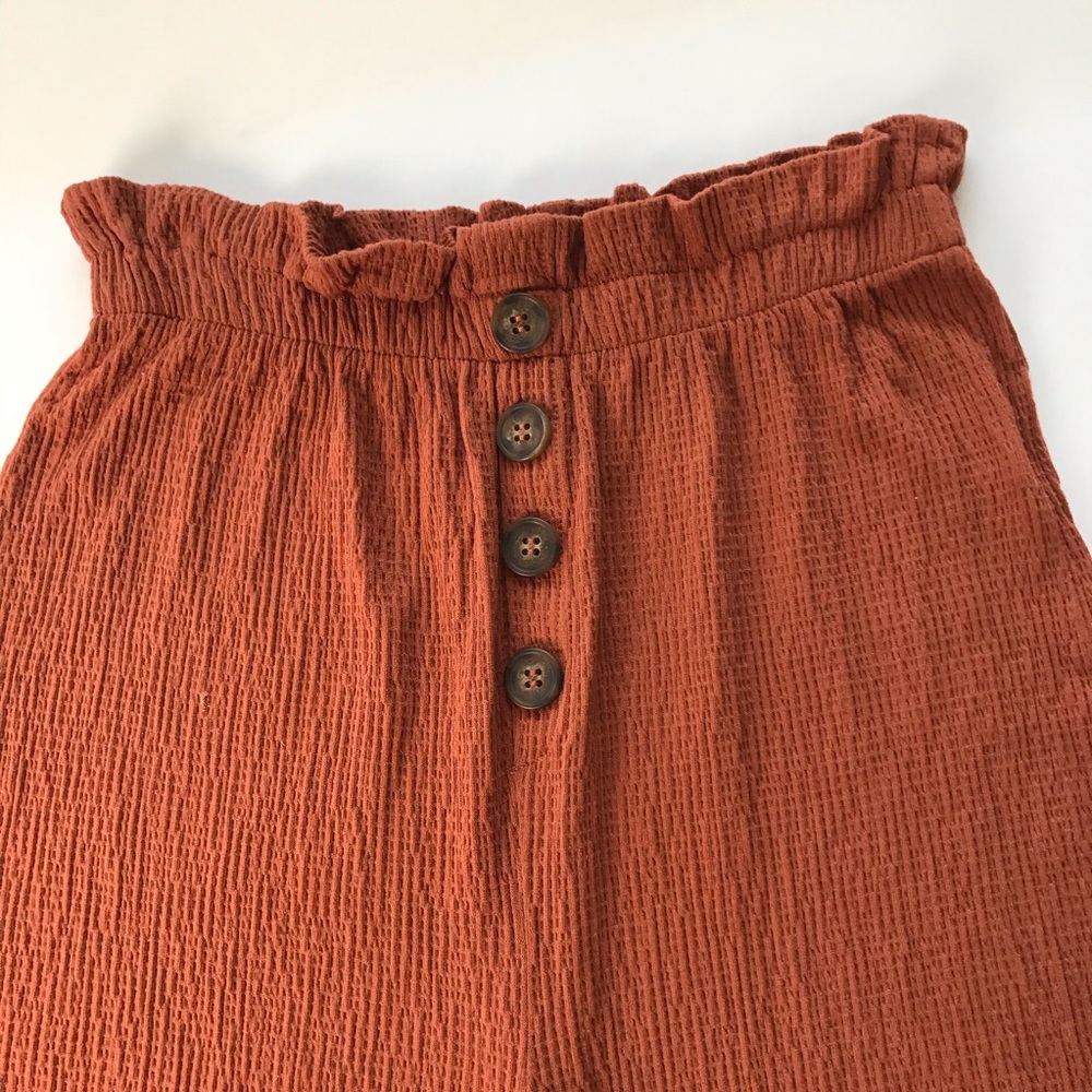 Cropped Gauzy Paperbag Wide Leg Hi Rise Pants - Picture 8 of 11